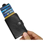 Mini Wallet Men Mini Wallet Pu Leather RFID Safe Credit Card Case Aluminium Card Holder