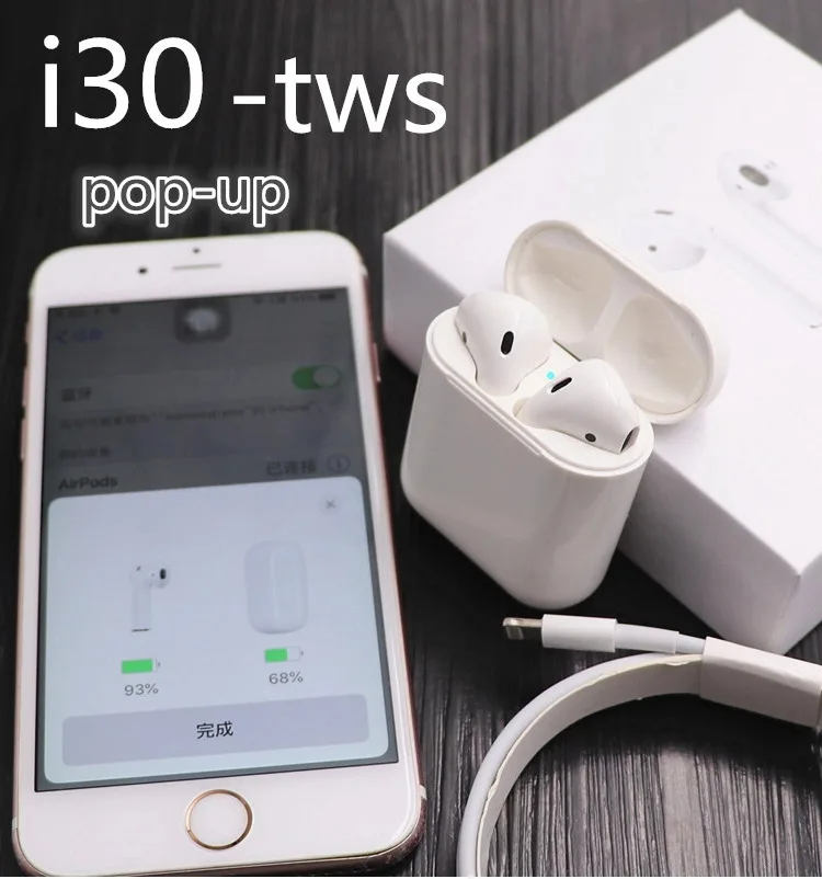 I130 Tws 1:1 Air2 Pop-Up Separate Use Wireless Earphone Qi Wireless Charging Earphones Pk W1Chip I90 I80 I60 I20 I30 Tws - ANKUX.COM