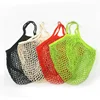 Eco friendly fruit vegetable produce net string shopping reusable grocery tote organic cotton mesh bag