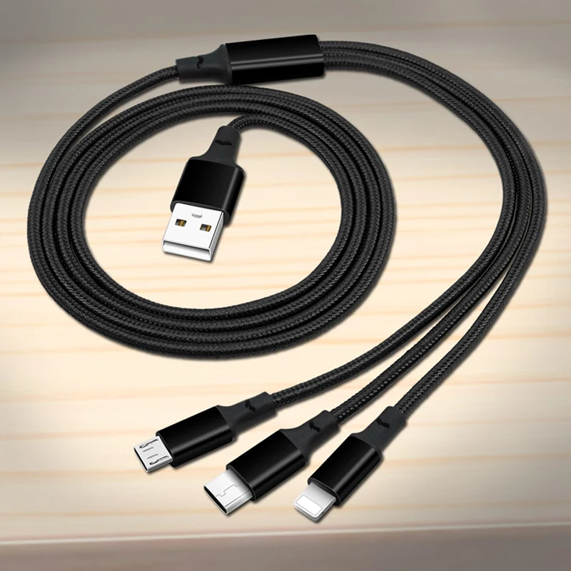 Factory wholesale 3 in 1 cable 5V2.1A micro usb cable for adroid charger cable - ANKUX.COM