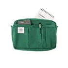 Private label green clutch conference zipper dust travel cosmetic 20 oz canvas bedside organizer bag