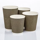 8/12/14/16OZ Disposable custom ripple wall coffee paper cup