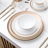 Elegant China Ware Dinnerware Royal Bone China, Royal Hotel Collection Golden Rim Bone China Quarter Plate>
