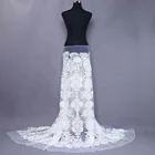 2019 Latest luxury embroidered bridal 3d flower white heavy beaded wedding Swiss French lace fabric embroidery