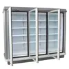 Supermarket Vertical Commercial Beverage Cooler 3-Door Glass Refrigerator Display