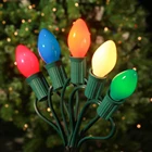 Christmas Lights (25FT) Multi-Color Ceramic C7 Lights Certified Outdoor & Indoor Light for Holiday Party Wedding etc.