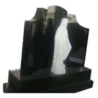 Polished grave design flat monuments funeral black granite tombstones