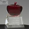 Custom Engraved Red Crystal Apple Trophy for Perfect Teacher Awards
