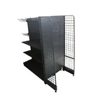Three sides 3 layers shop metal storage display stand rack shelf can put hookup with steel mesh