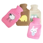 silicone rubber bottle with plush knitted cover carton hot water bag