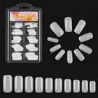 Design Nail New Design False Nail Tips Full Cover Frosted Clear Coffin Shape Acrylic FakeNails