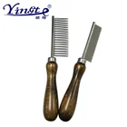 Walnut handle stainless steel needle pet dogs cats anti-lice comb
