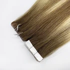 Top quality seamless remy virgin human hair invisible skin weft tape hair extensions