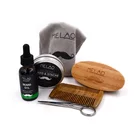 Top Quality 100% Natural Beard Oil & Balm Groom Kit White Label Brush Trimming Scissors Wood Comb Bamboo Beard Kit