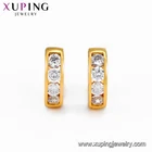 Engagement Hoop Earrings Name Hoop Earrings E-47 Xuping Women Fashion Huggie Jewelry Cubic Zircon Gold Plated Hoop Earrings