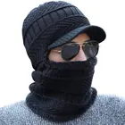 Winter Hat Scarf Set Men Wool Cap Scarves Winter caps and hats men