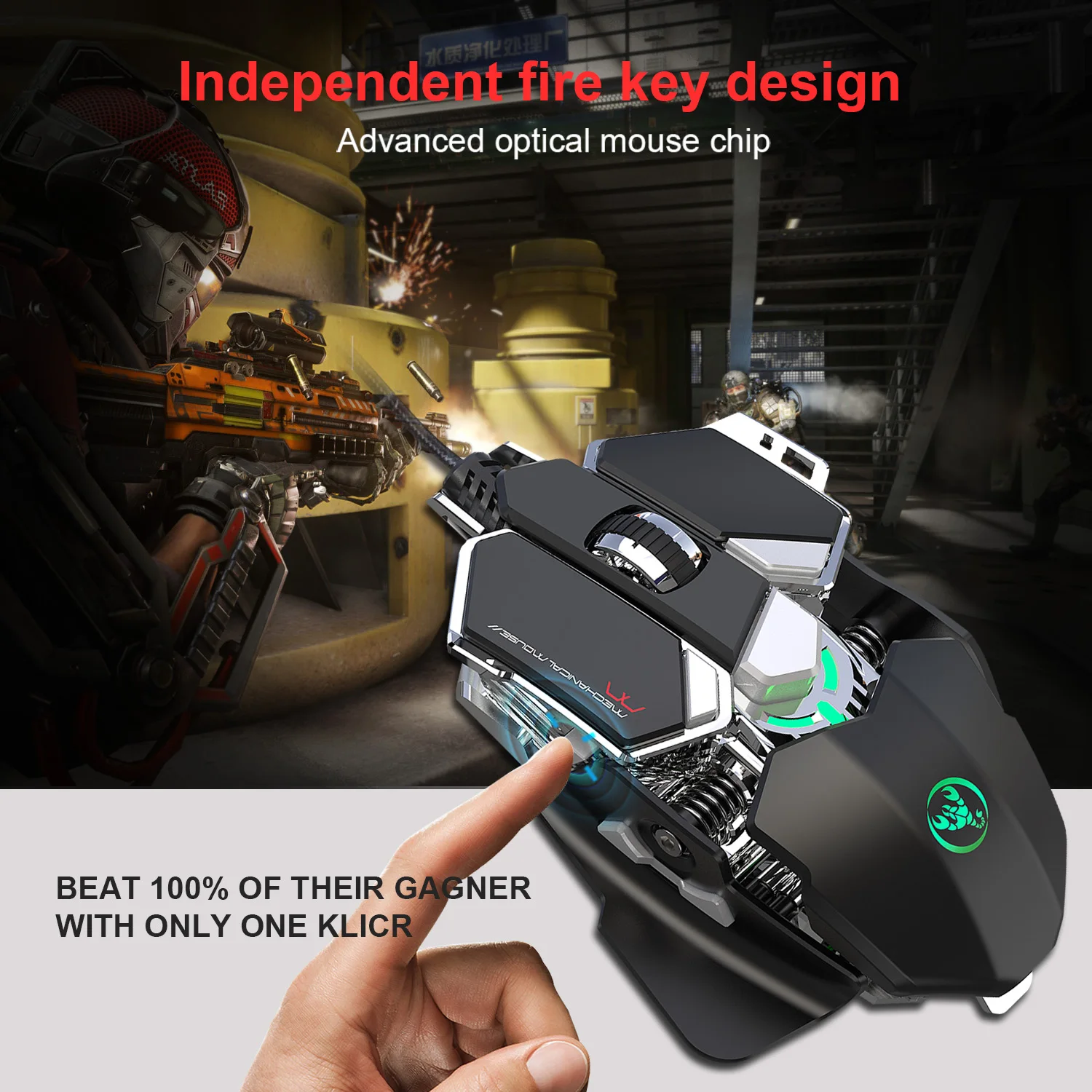 mechanical mouse,mousepotato mechanical 9 button programmable cable gaming mouse, light cool