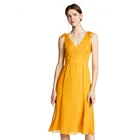 Summer new arrival top sales high-quality fashion deep V midi silk dress
