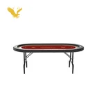 YH 84 Inch Casino Quality Texas Poker Table Foldable Iron Leg Waterproof Cloth Poker Table