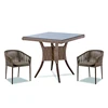 Commercial Contract TOPHINE Furniture Hot Sale Patio Aluminium Frame Wicker Woven Dining Table And Chairs