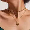 Fashion Multi Layer Christian Virgin Mary Pendant Necklace Statement Crystal Choker Necklace Collar Women Jewelry