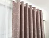 Manufacturer Double-side Pile Blackout Geometric Strip Design Embossed Fabric Curtain
