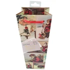 Holiday gift bags for singe bottle wine in gold foil and red ribbon handle