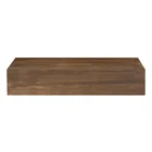 Solid thick smooth surface rectangle natural wooden wall shelves floating