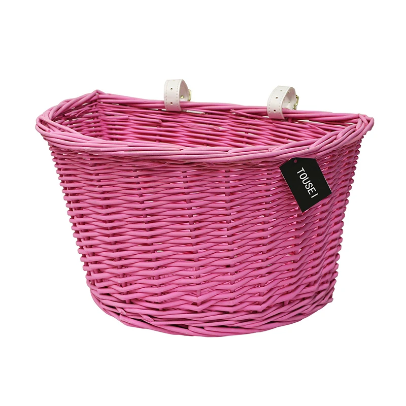 picnic basket natural woven woodchip with double folding handles