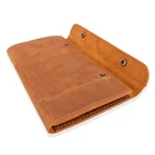Knitting Needle Needl Bag Custom Brown Leather Knitting Needle Tool Bag Needle Case Organizer
