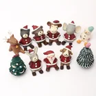 Christmas miniature figurines mini animals resin decoration home decor kawaii accessories for living room