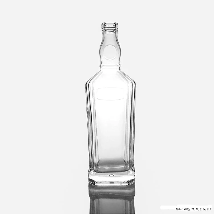 Personalizado de vidrio de 700ml cuadrado botella de Whisky para licor paquete