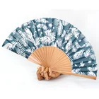 Blue Jungle Chinese Traditional Craft Wedding Souvenir Gifts Hand Made fan Wood