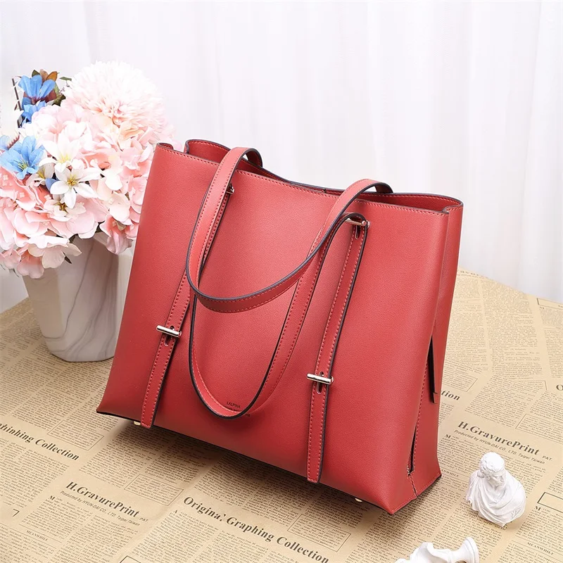 plain leather tote