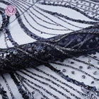 Beautiful soft mesh net sample paillette sequins embroidery lace fabric for girls dress