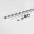 Extruded flat 17mm led aluminium profile with clear milky pc cover for cabinet display