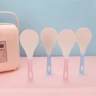 Food Grade PP Silicone Handle Reusable Round Plastic Adsorption Rice Spoon