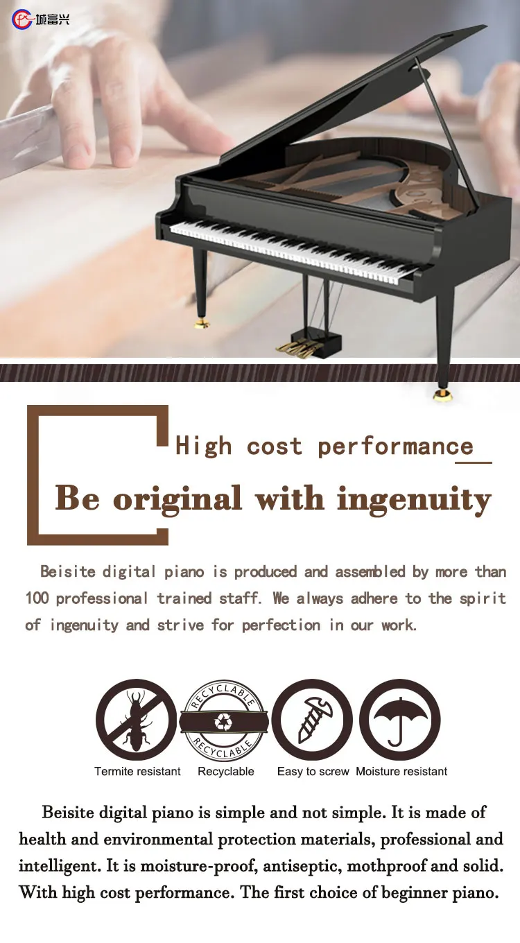 88 Keyboards Electric White Digital China Digital Piano 88 Keys 