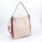Hot sale custom PU leather handbag for women high quality PU shoulder bag big travel shopping tote bag
