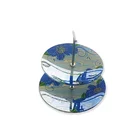 2 tier round tempered glass cake dish, 2 layer round tempered glass cake tray