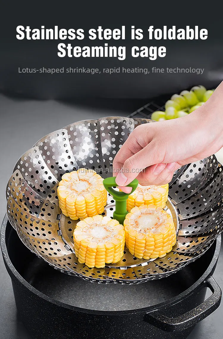 household kitchen utensil stainless steel food steamer basket