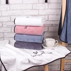 Bath Towel Embroidered High Quality Microfiber Embroidery Customized Logo Hotel Bath Towel