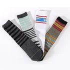 Hot selling knitted women men model jacquard novelty multi stripe fashion non-slip socks sport