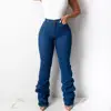 New design plus size high waist buy wholesale denim flare jeans pants for women