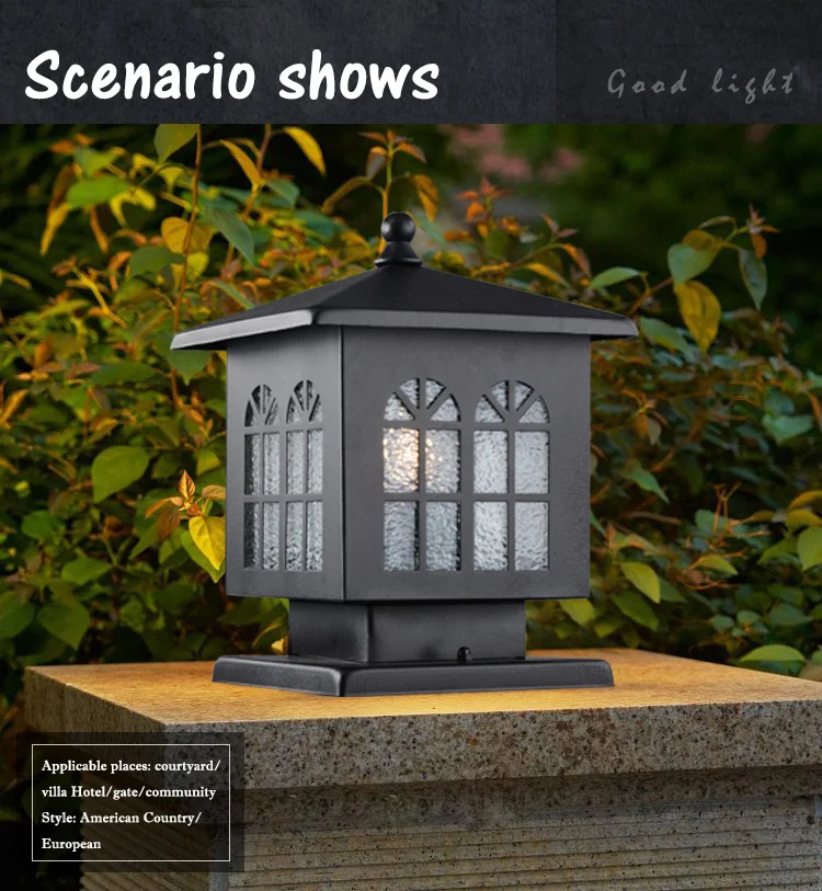 Modern High Quality Waterproof Outdoor Black Terrace Lighting Pillar Lights