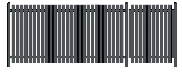 Aluminum Horizontal Slat Metal Security Fence for garden balcony modern fence