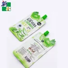 50ml cosmetic use glossy printing special shape portable stand up pouch with spout for aloe vera jel