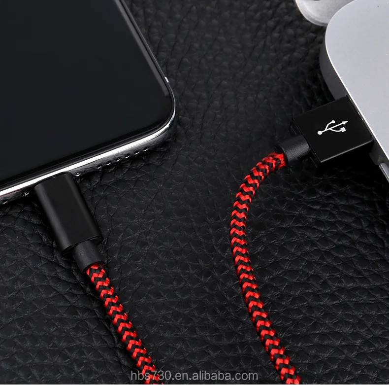 Hot sell Braided for lighting charging cables metal connector micro usb cable data transfer charging usb cable - ANKUX.COM