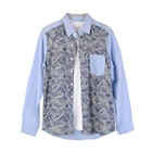 Quality assurance designer casual cotton military cargo printed fashion long sleeve shirt man