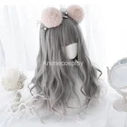 Wigs Wig Wholesale 60cm Long Curly Grey Lolita Wigs Fashion Gray Women Fluffy Hair Wig